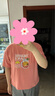 绮娴堰【2件装】t恤女超火新款印花短袖夏季显瘦韩版学生上衣宽松体恤 黄(晒娃哇)+粉(夏之味) 3XL :【建议160-180斤】 实拍图