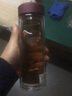 富光 玻璃杯 男女士车载商务办公泡茶水杯加厚杯底G1416系列 双层420ml紫红有滤网 杯套杯刷  实拍图