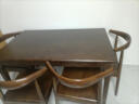 锦巢 餐桌实木餐桌椅组合北欧日式小户型饭桌现代简约长方形餐桌子橡胶木餐厅家具SCMY-2310 胡桃色（牛角椅） 一桌4椅(1.2米) 实拍图