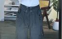 森马裤女美式纯色翻腰工装裤酷高街秋季纯棉阔腿裤甜酷炸街 深灰20901 24 实拍图