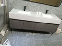 公共卫生间大理石双盆浴室柜组合落地式洗漱台洗脸盆套装支持定制 1.2米双盆带柜体配智能镜 实拍图