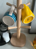 物鸣 陶瓷杯子家用早餐杯水杯情侣水杯 创意个性办公室喝水杯麦片杯牙杯AA131 榉木杯架 实拍图