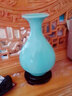 傲世景德镇陶瓷器新中式小花瓶工艺品客厅摆件办公室博古架茶室装饰品 影青玉壶春（配木质旋转底座） 实拍图