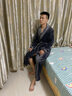 千年马法兰绒睡袍男冬季加厚睡袍浴袍男士睡衣大码秋冬天长款浴衣 深灰 XXL 实拍图
