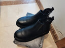 井迈切尔西马丁靴男潮中帮英伦风短靴男士黑色春秋款低帮透气高帮皮鞋 黑色中帮【加绒款】 43 皮鞋码 实拍图