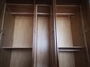 公熊衣柜 简约现代全实木衣柜衣橱中式卧室加顶加边柜大衣柜免费送装 胡桃色主柜 4门 实拍图
