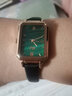 GEDI歌迪手表女国表女士女表学生品牌女生石英女款高中生防水女式腕表气质时尚方形生日礼物送女友 孔雀绿皮带【四叶草套装】 实拍图