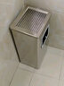 户外不锈钢垃圾桶烟灰桶带烟灰缸酒店大堂宾馆电梯口走廊立式灭烟桶公共场所吸烟区垃圾桶圆形果皮箱 不锈钢长方形30*24*61 带内桶 实拍图