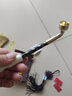 艾宝（abo） 复古传统黄铜旱烟袋锅子老式天然玉石嘴手工实木印花杆老人礼品 总长15cm-C款过滤两用型 实拍图