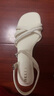 百丽（Belle）气质方跟一字带凉鞋女商场款通勤凉鞋B6C1DBL4 米白 35 (225mm) 实拍图