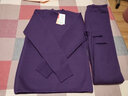 恒源祥3斤巨厚女士保暖内衣加绒加厚套装加大码中高领中老年人妈妈秋冬 女士-紫色中高领 (M) 实拍图