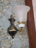 可洛美式全铜壁灯玉石过道玄关灯阳台走廊户外卧室灯床头灯具 W129-1B（直径28cm 高度30cm）定制款 晒单实拍图