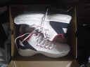 乔丹（QIAODAN）篮球鞋男运动鞋2025新款皮面防水防滑减震高帮球鞋毒液5战靴 白色/新星蓝-118 42 实拍图