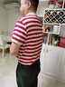 帝欧莱夫翻领短袖男士夏季休闲半袖夏天衣服男生潮牌半袖POLO男装t恤夏装 蓝条 XL 实拍图