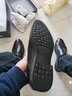 金利来皮鞋男士三接头新款商务正装真皮婚鞋软底韩版男小皮鞋 黑色(气垫款） 39 比正常码大一码 实拍图