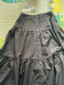 betu百图女装复古中长气质纯色显瘦蛋糕半身裙女2102T40 黑色 XS 实拍图