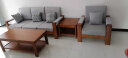 公熊（GXIONG） 公熊家具 沙发实木沙发客厅北欧实木木质沙发实木沙发小户型沙发 胡桃色（灰色布套） 1+2+3+长茶几+方几 实拍图