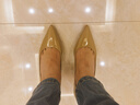 73Hours刘亦菲同款女鞋Brittany25新款通勤尖头职业细高跟鞋浅口单鞋女 空气棉-亮面牛皮-卡其-6.5cm 35 实拍图