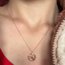潮宏基 18K金项链女士彩金素链O字链锁骨链送女友生日礼物 F 红18K-链约42cm 实拍图