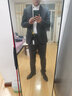 杰逊斯西服套装男韩版修身商务正装男士休闲西装外套新郎结婚礼服三件套 深灰色（西装+裤子） 2XL（140-150斤） 实拍图