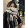 苏木佰马海毛麻花辫围巾女2025年冬季情侣披肩加厚高级感保暖毛绒围脖潮 深灰色（同款）【正常发货】 200*40cm 实拍图