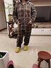 多俏美睡衣女纯棉夹棉袄秋冬款三层保暖加厚格子全棉服家居服套装冬天 TG66042|套装 3XL 实拍图