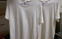 南极人（Nanjiren）两件装 男士短袖t恤夏季圆领黑白体恤T 纯色半袖上衣服打底衫男装CST01白+白 XL 实拍图