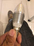 欧塞LED蜡烛灯泡小螺口尖泡拉尾水晶吊灯光源三色变光高亮家用节能灯 E14小螺口银色拉尾 恒流 9W三色变光 每色4.5W 实拍图