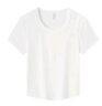 森马（Semir）[商场同款]短袖T恤女短款纯色2024夏紧身大圆领上衣101324100005 晒单实拍图