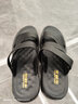 木林森头层牛皮凉鞋男士真皮2025夏新款开车户外凉拖两穿大码防滑沙滩鞋 黑色 运动鞋码，脚胖选大一码 48 (285mm) 实拍图