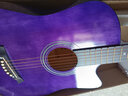 雅萨特奥民谣单板木吉他新手入门初学者云杉木吉他男女学生旅行乐器练习 38英寸缺角（擦色紫大礼包） 实拍图