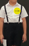 罗蒙男童礼服夏季儿童毕业演出服幼儿园背带裤花童 黑色套装 160 实拍图