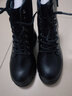AI真皮短靴女2025秋冬季新款厚底内增高马丁靴皮鞋加绒棉鞋高跟靴子 黑色【单里内增高款】YJN1013 37 实拍图