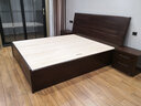 华日 家居现代中式全实木简约床 储物床 双人床 胡桃色箱体单床 1800*2000 实拍图