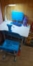鑫乐澄 儿童学习桌书桌学生写字桌椅套装简约家用作业桌男女孩升降书桌 B70蓝涂鸦款+书架+宝 实拍图
