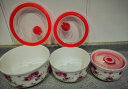 嘉兰饭盒泡面碗密封保鲜碗带盖陶瓷碗家用骨瓷泡面专用微波炉饭盒套装 红玫瑰-骨瓷保鲜碗 实拍图