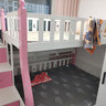 禧龙盛公主床上下铺高低床上下层实木床小户型省空间两层床 粉白色柜梯+包安装+床垫 上宽130下宽150 实拍图