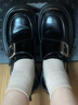 达芙妮官方 厚底乐福鞋女春季2025新款复古学院jk鞋子女增高黑色小皮鞋 经典黑【跟高6CM】 37 实拍图