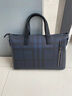ELLE HOMME男士公文包 时尚条纹撞色手提包大容量PVC配皮单肩斜跨包14英寸电脑包EA188211212黑蓝 实拍图
