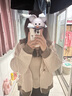 莫代尔连帽卫衣外套女2025春秋冬季新款韩版百搭宽松短款小个子上衣女装 MX-7-8115_杏色（不） 加绒 XL 实拍图