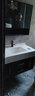 遇晨轻奢大理石浴室柜岩板一体盆洗手盆柜组合卫生间智能镜洗手洗漱台     包安装 可免费升级抽拉龙头 B90黑色大理石下挂镜柜款 实拍图