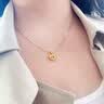 中国黄金爱心18K金项链女捕梦网吊坠结婚纪念日礼物送女友老婆生日实用 京速达-18K金织心吊坠赠S925链 实拍图