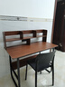 人文成家电脑桌台式简约书桌书柜书架一体组合学习桌家用卧室办公写字桌子 拉丝黑橡木色100CM 书桌+方背椅 实拍图