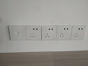 施耐德（Schneider）开关插座面板家用墙壁单控一开86型暗装斜5五孔皓呈系列奶油白色 二开单控 实拍图