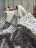 AB女士睡裙春夏款纯棉短袖家居服夏季宽松大码中长款连衣裙妈妈睡衣 白底晨露 3XL 实拍图