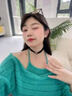 MGS【实体同款】曼古银雪花choker女士项圈时尚银皮绳吊坠项链 黑玛瑙吊坠项圈 实拍图