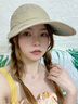 Ceokue遮阳帽女防晒帽男士太阳帽子女户外夏季凉帽骑车遮脸空顶夏天 印花款-卡其色 可调节 实拍图
