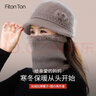 FitonTon毛线帽女冬中老年人围巾加绒保暖妈妈针织帽女防寒帽围巾两件套 实拍图