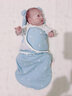 艾茵美（oinme）初生婴儿睡袋防惊跳包被纯棉用品新生儿包单宝宝襁褓秋冬抱被 雾蓝海岛双层(0-3个月) 实拍图
