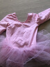 铁箭（TIEJIAN）舞蹈服女童秋冬练功形体服儿童连体蓬蓬裙芭蕾舞演出培训班跳舞裙 粉红色长袖 140 实拍图